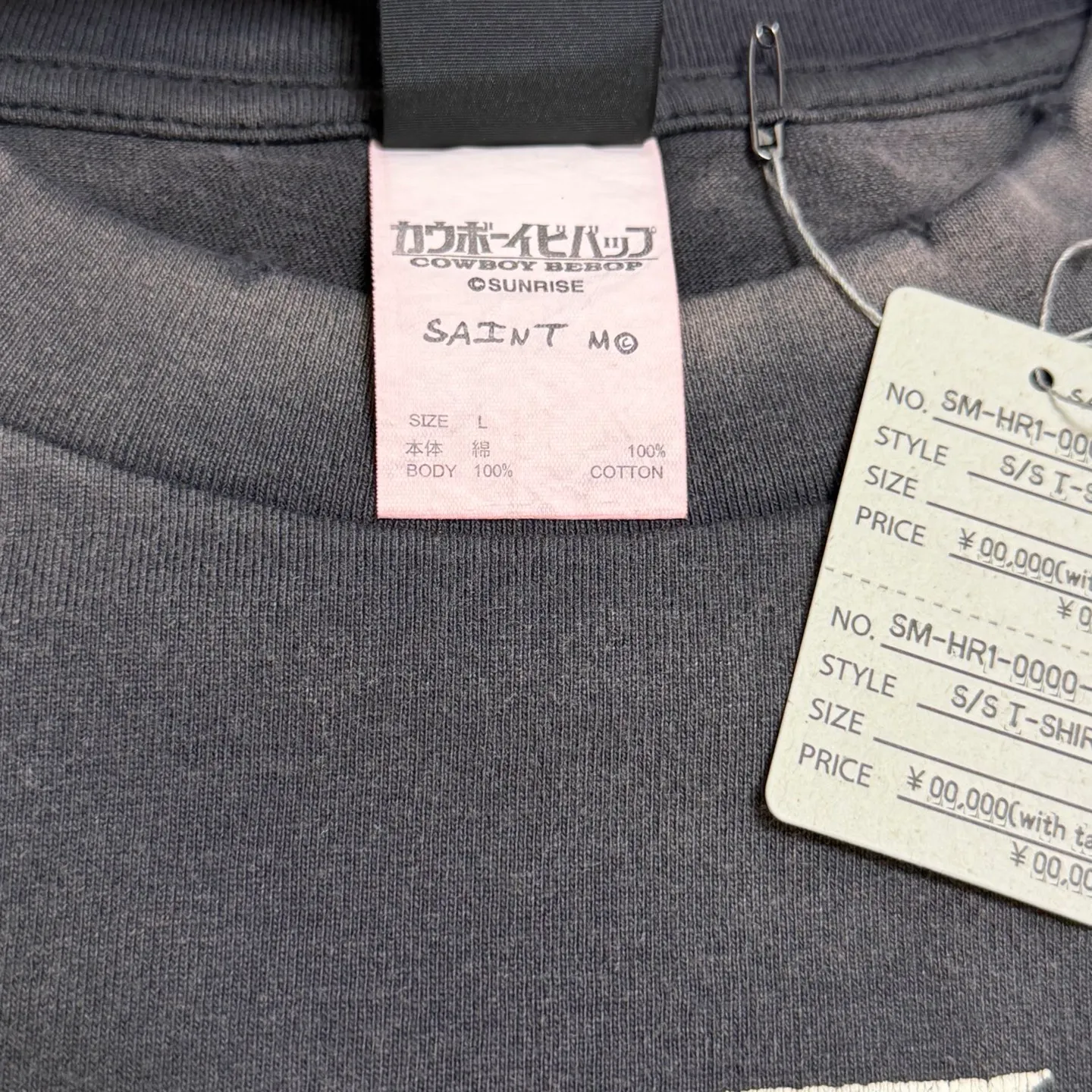 More details SAINT Mxxxxxx × カウボーイビバップ CB_LS TEE/COWBOY BEBOP/BLK Cowboy Bebop co-branded distressed long-sleeved S-XL Big IP anime co-branded Super cool printing design Distressed printing Cylindrical cloth Assute garment dyeing Rewashing and fading process Correct version Customized co-branded accessories Top purchasing level